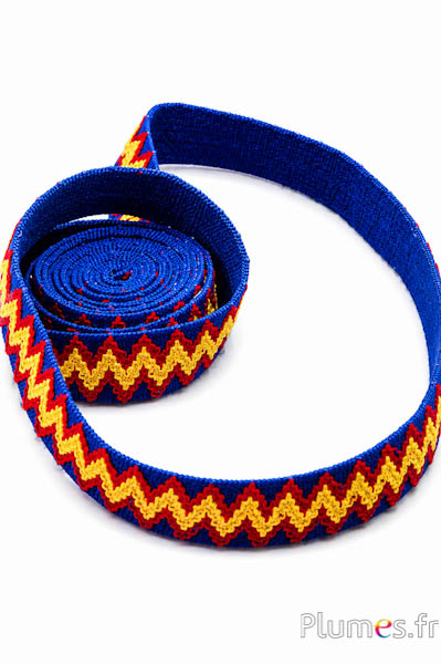Benda elastica indiana - larghezza 3 cm - blu-rosso-giallo